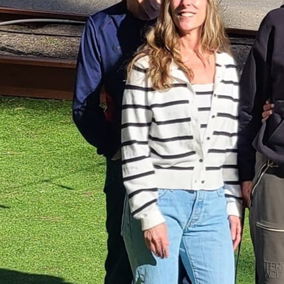 Old Navy - Striped Cozy Cropped Sweater Tank & Cardigan Set - S - Picture 3 of 7